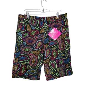 Royal & Awesome Paisley Print Golf Shorts